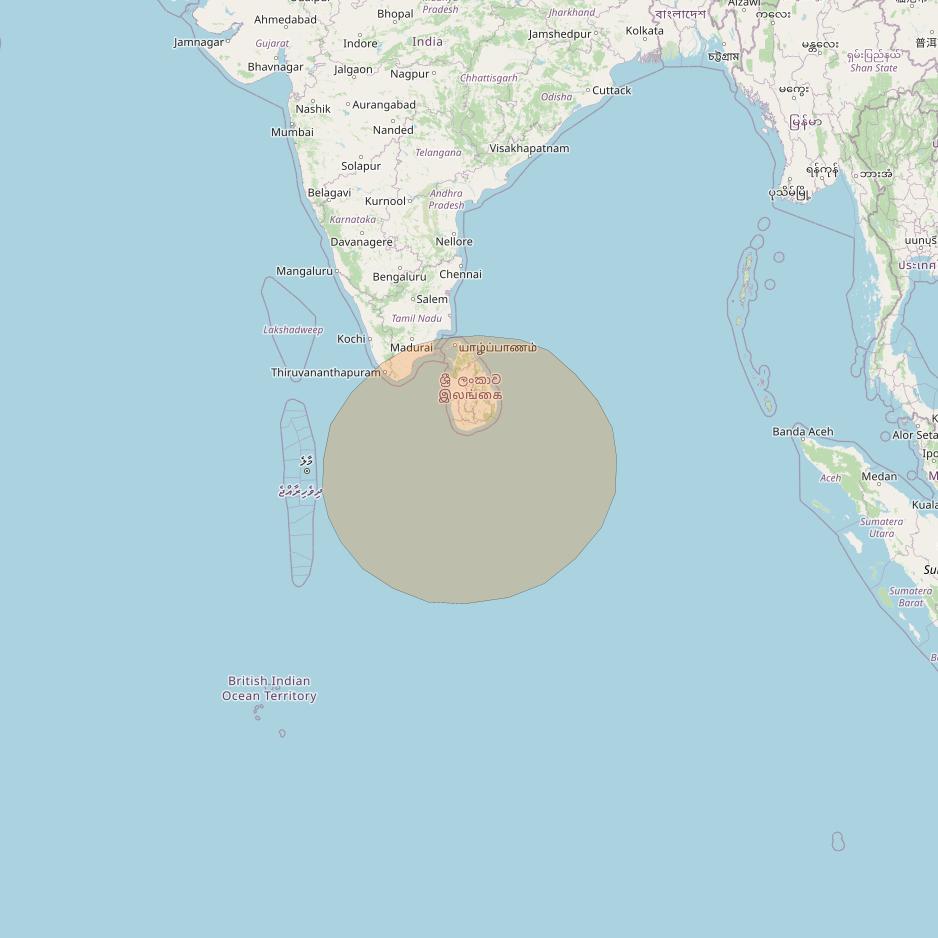 Inmarsat GX1 at 63° E downlink Ka-band S63DL Spot beam coverage map