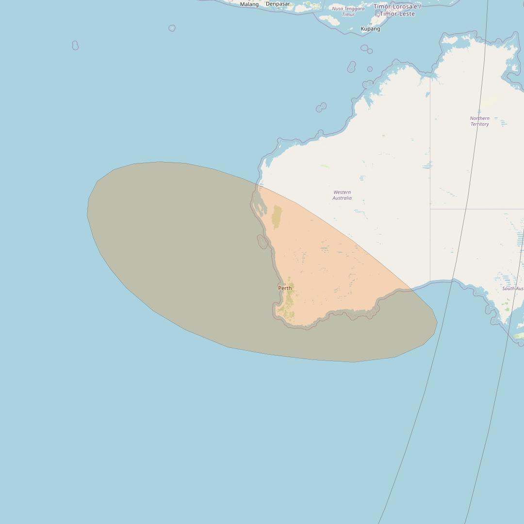 Inmarsat GX1 at 63° E downlink Ka-band S76DL Spot beam coverage map