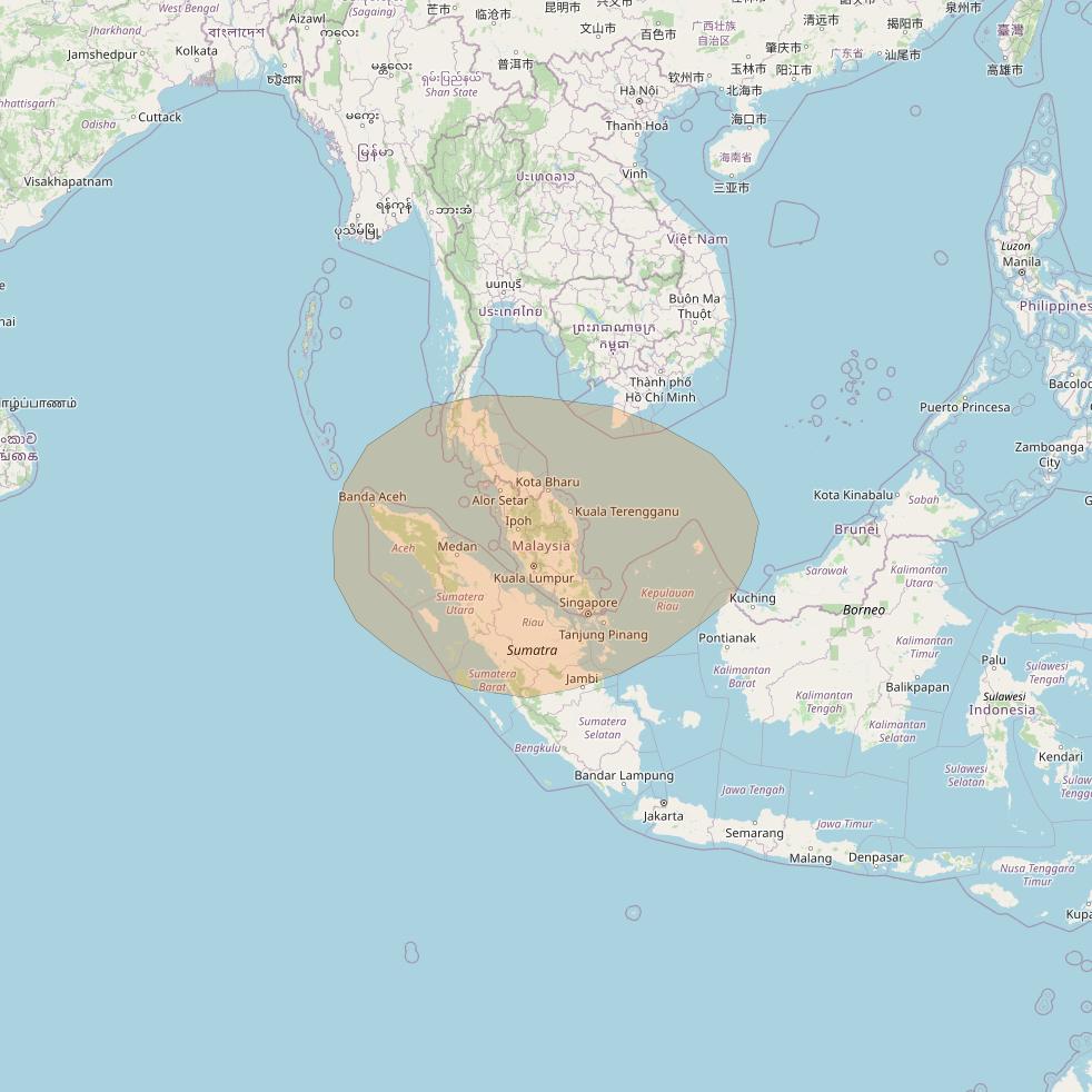 Inmarsat GX1 at 63° E downlink Ka-band S79DL Spot beam coverage map