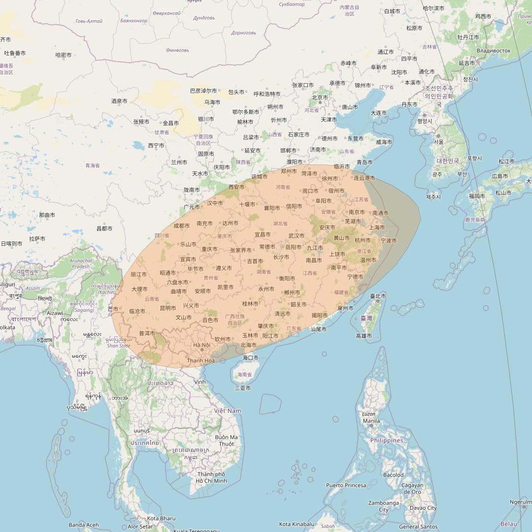 Inmarsat GX1 at 63° E downlink Ka-band S81DL Spot beam coverage map