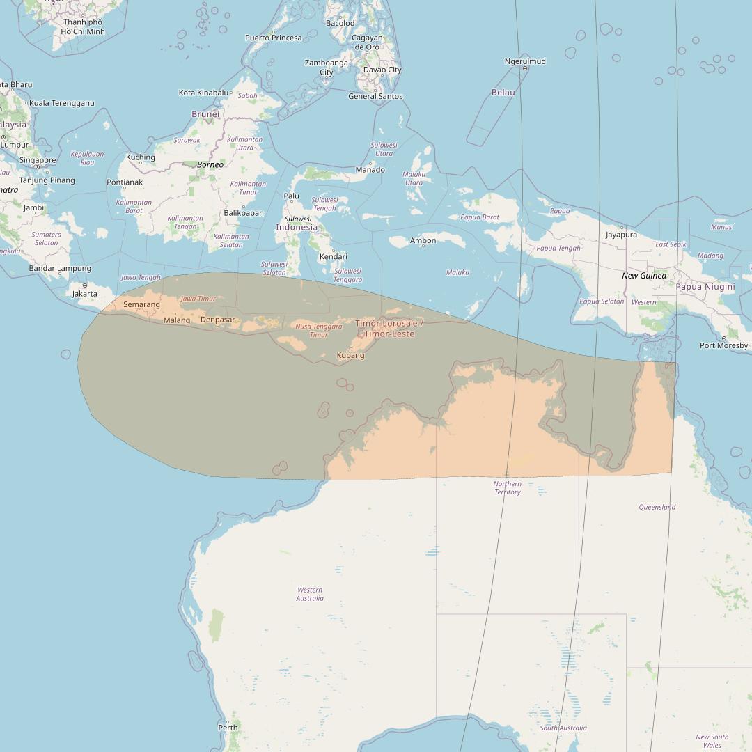 Inmarsat GX1 at 63° E downlink Ka-band S84DL Spot beam coverage map