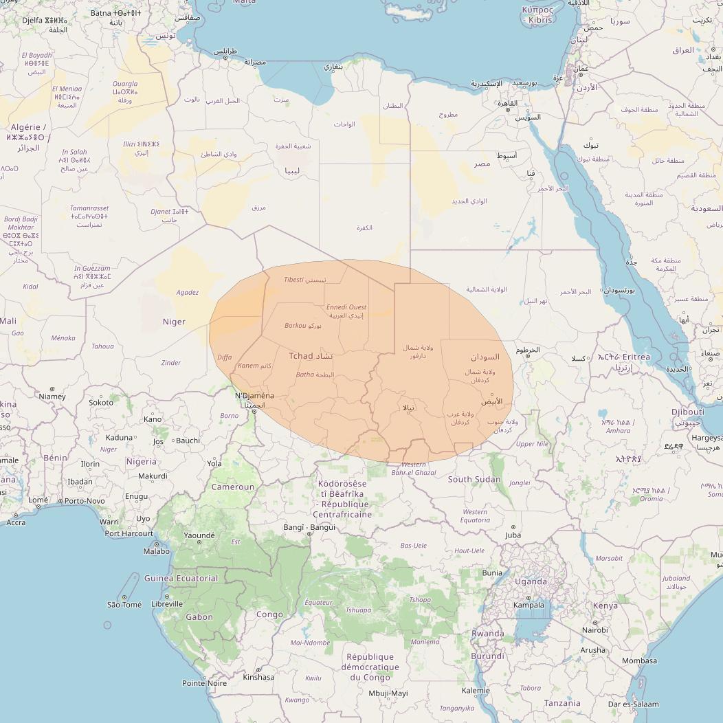 Inmarsat GX1 at 63° E downlink Ka-band S9DL Spot beam coverage map