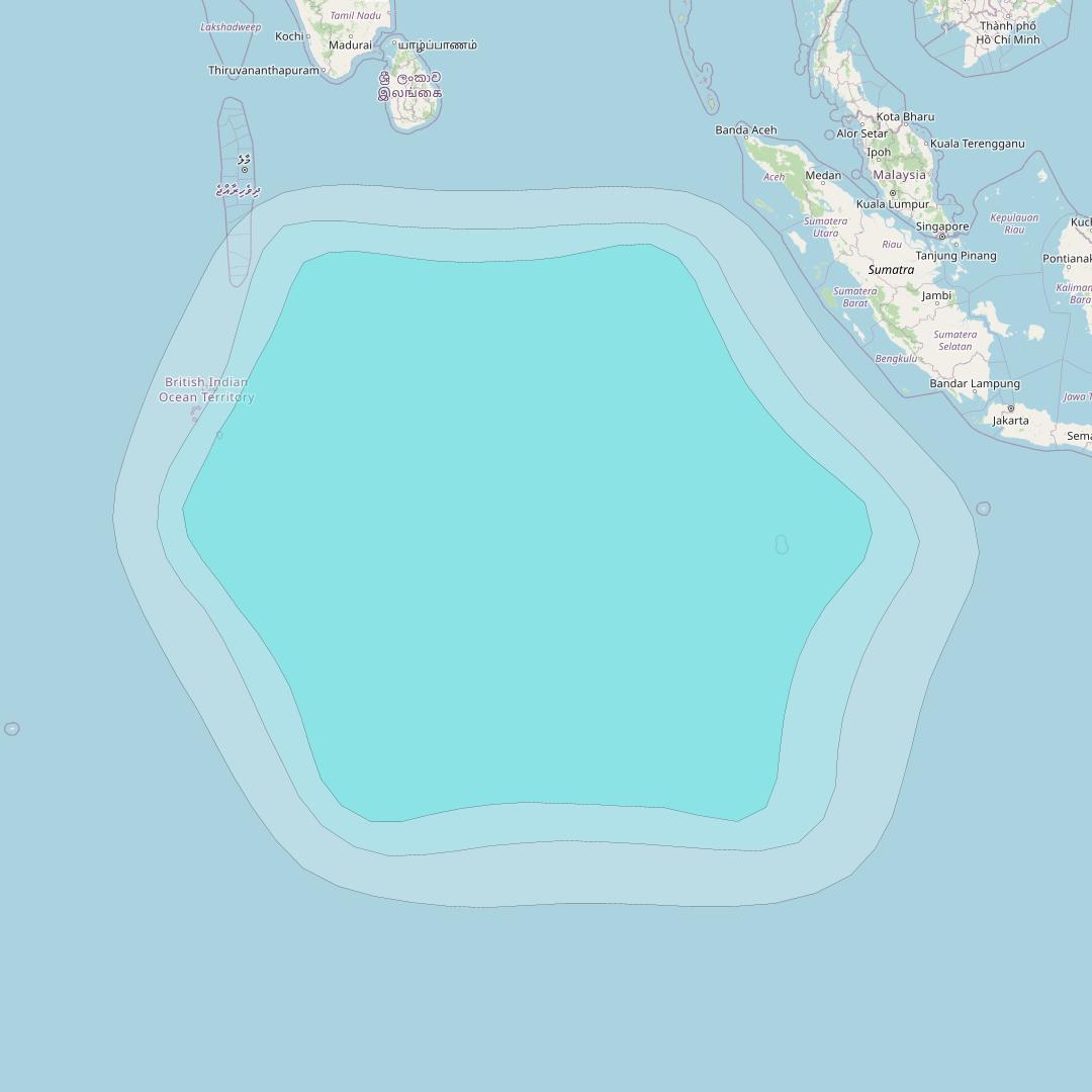 Inmarsat-4F2 at 64° E downlink L-band R005 Regional Spot beam coverage map