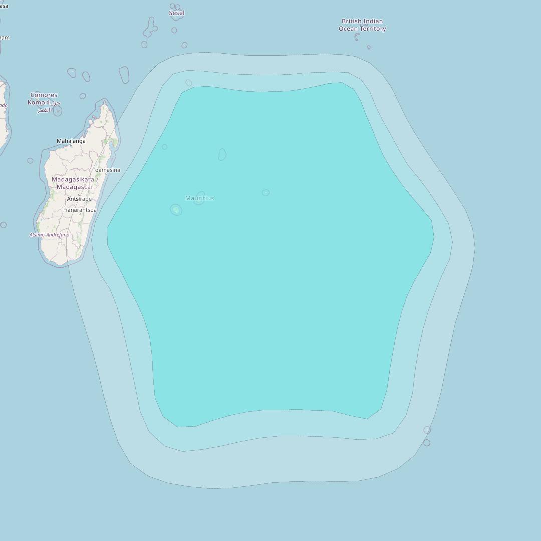 Inmarsat-4F2 at 64° E downlink L-band R009 Regional Spot beam coverage map