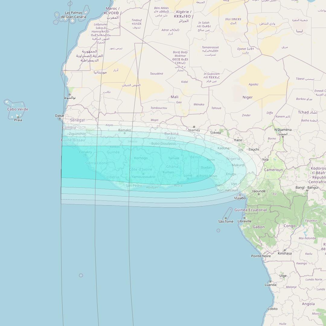 Inmarsat-4F2 at 64° E downlink L-band S005 User Spot beam coverage map
