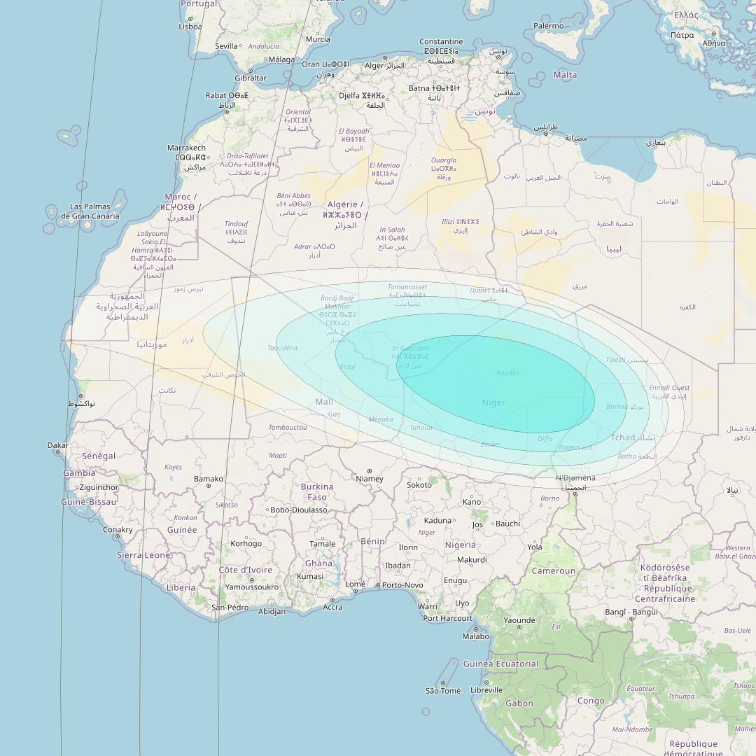 Inmarsat-4F2 at 64° E downlink L-band S015 User Spot beam coverage map