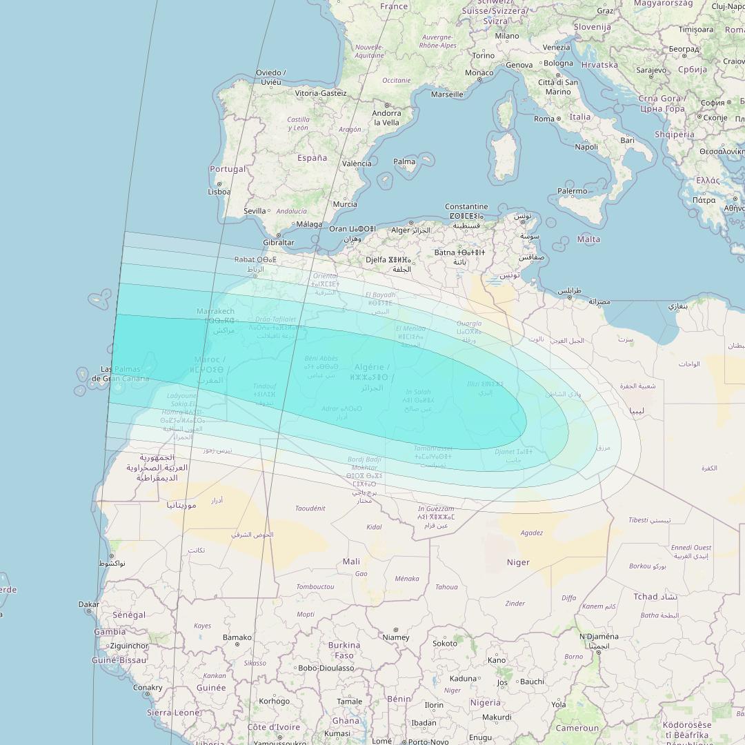 Inmarsat-4F2 at 64° E downlink L-band S016 User Spot beam coverage map