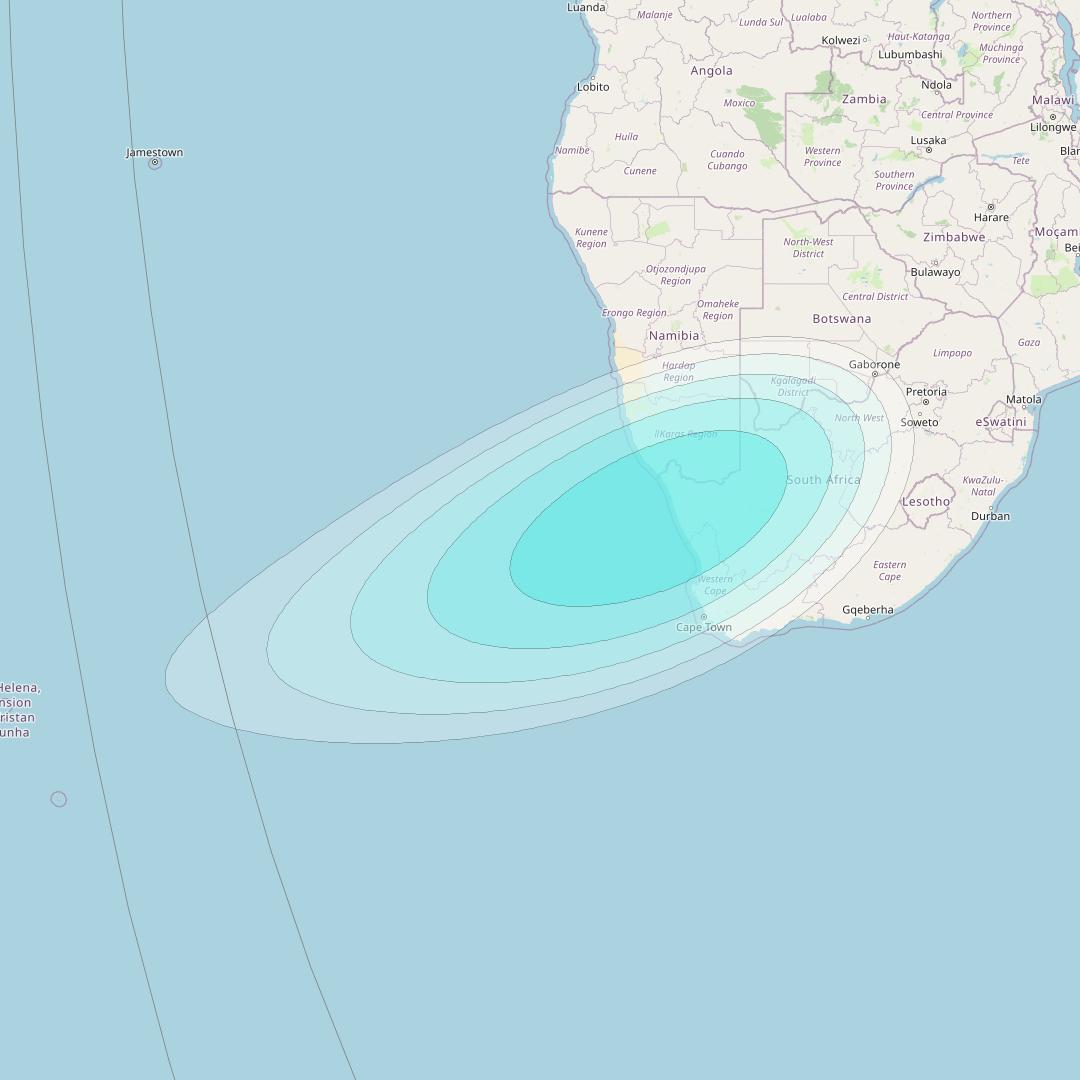 Inmarsat-4F2 at 64° E downlink L-band S019 User Spot beam coverage map