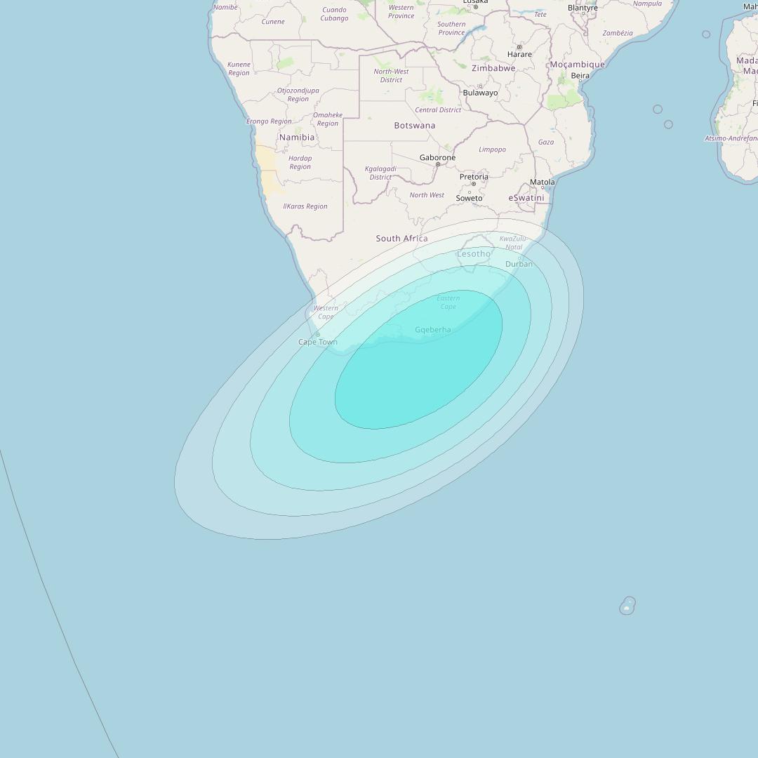 Inmarsat-4F2 at 64° E downlink L-band S030 User Spot beam coverage map