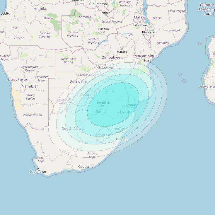 Inmarsat-4F2 at 64° E downlink L-band S031 User Spot beam coverage map