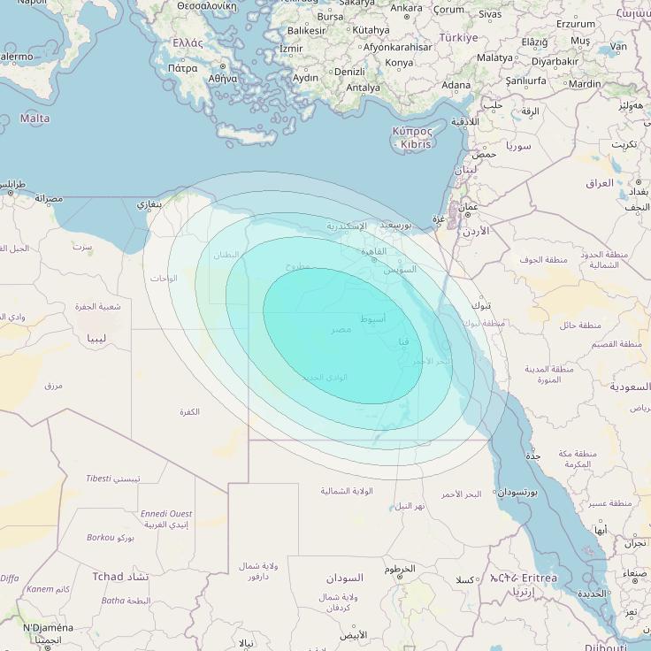 Inmarsat-4F2 at 64° E downlink L-band S038 User Spot beam coverage map