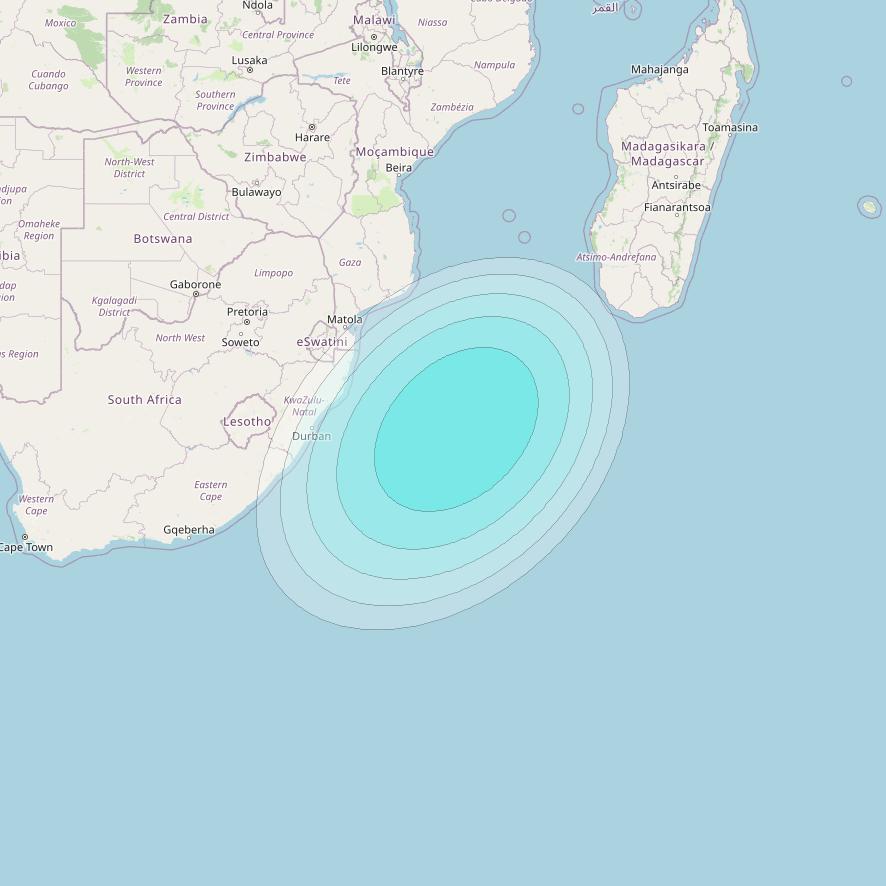 Inmarsat-4F2 at 64° E downlink L-band S043 User Spot beam coverage map