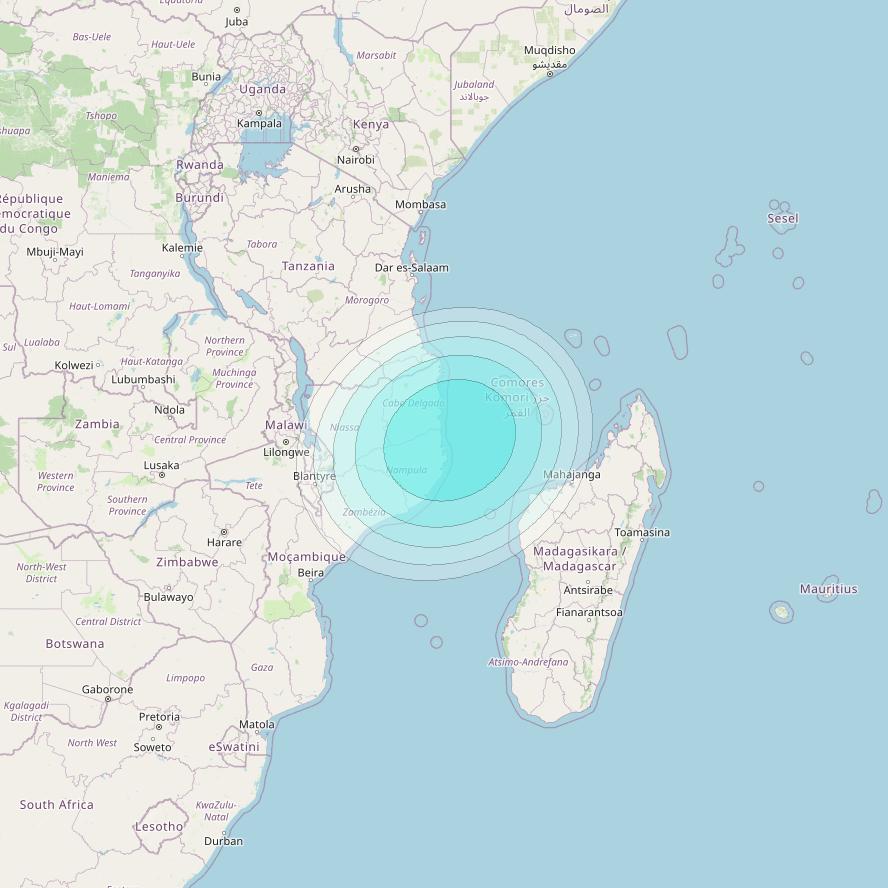 Inmarsat-4F2 at 64° E downlink L-band S045 User Spot beam coverage map