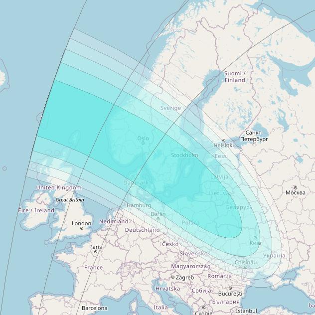 Inmarsat-4F2 at 64° E downlink L-band S053 User Spot beam coverage map