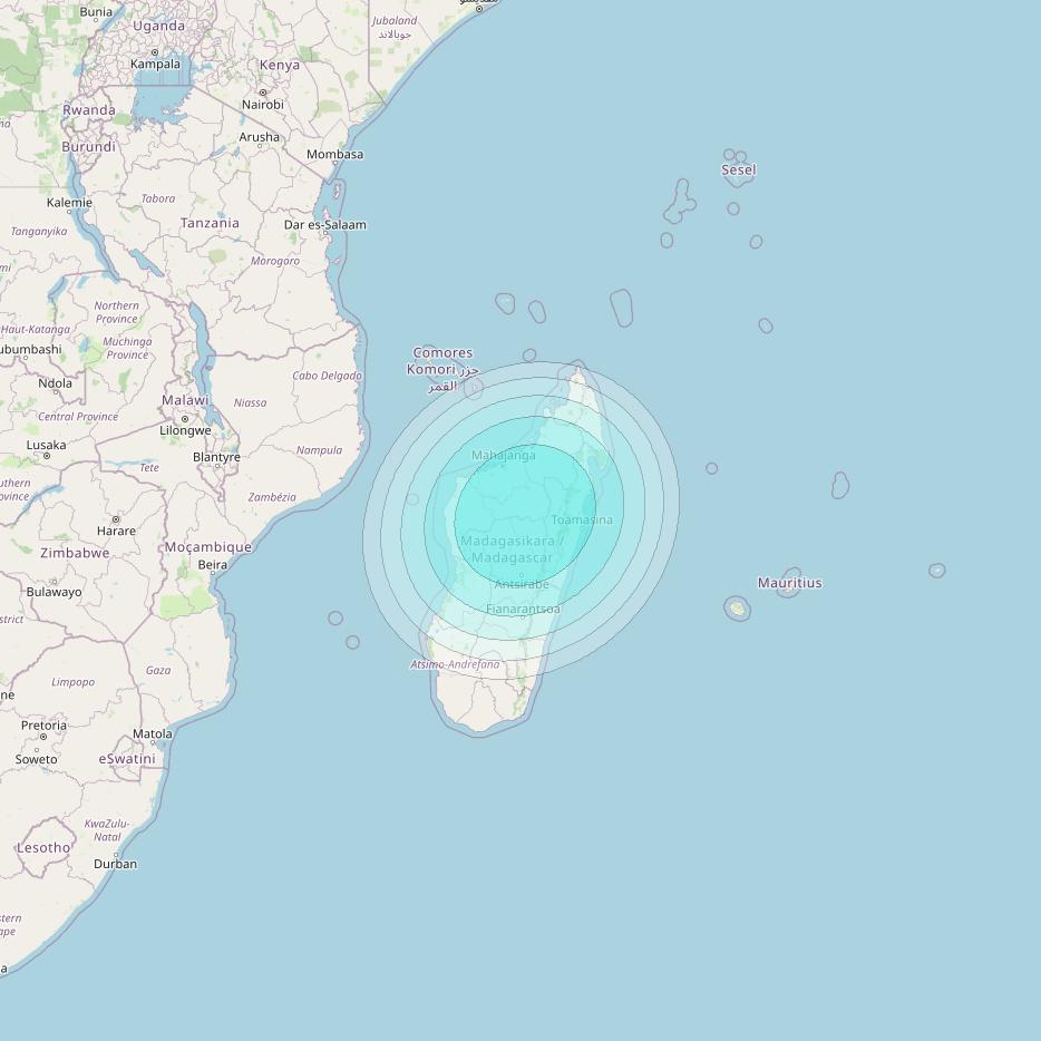 Inmarsat-4F2 at 64° E downlink L-band S058 User Spot beam coverage map