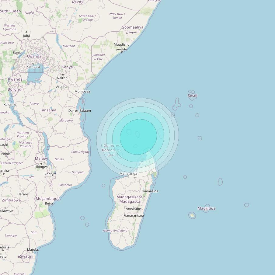 Inmarsat-4F2 at 64° E downlink L-band S059 User Spot beam coverage map