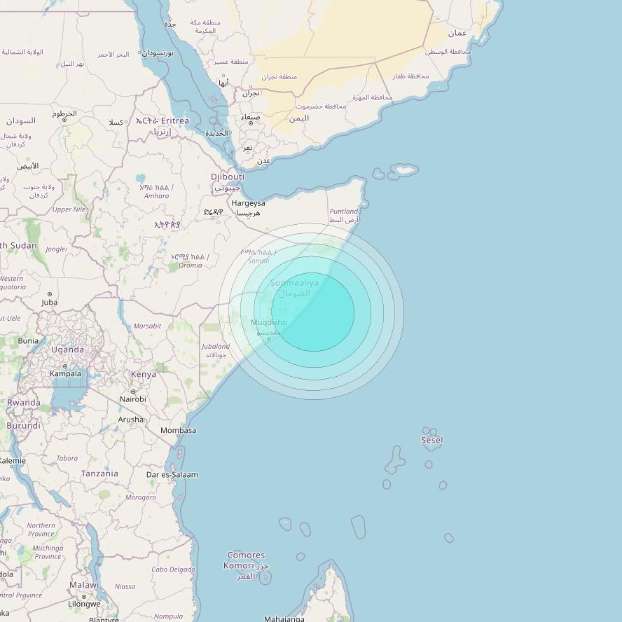 Inmarsat-4F2 at 64° E downlink L-band S061 User Spot beam coverage map