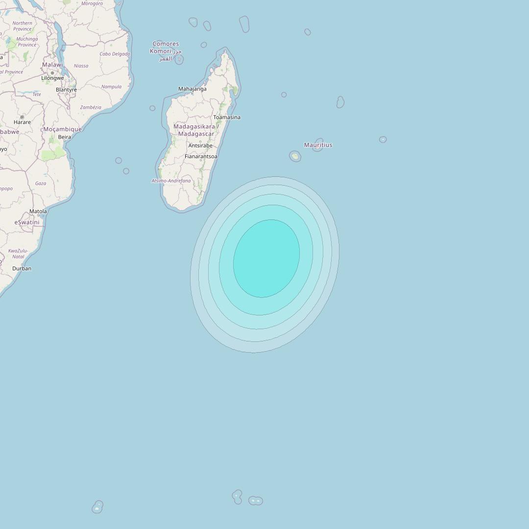 Inmarsat-4F2 at 64° E downlink L-band S071 User Spot beam coverage map