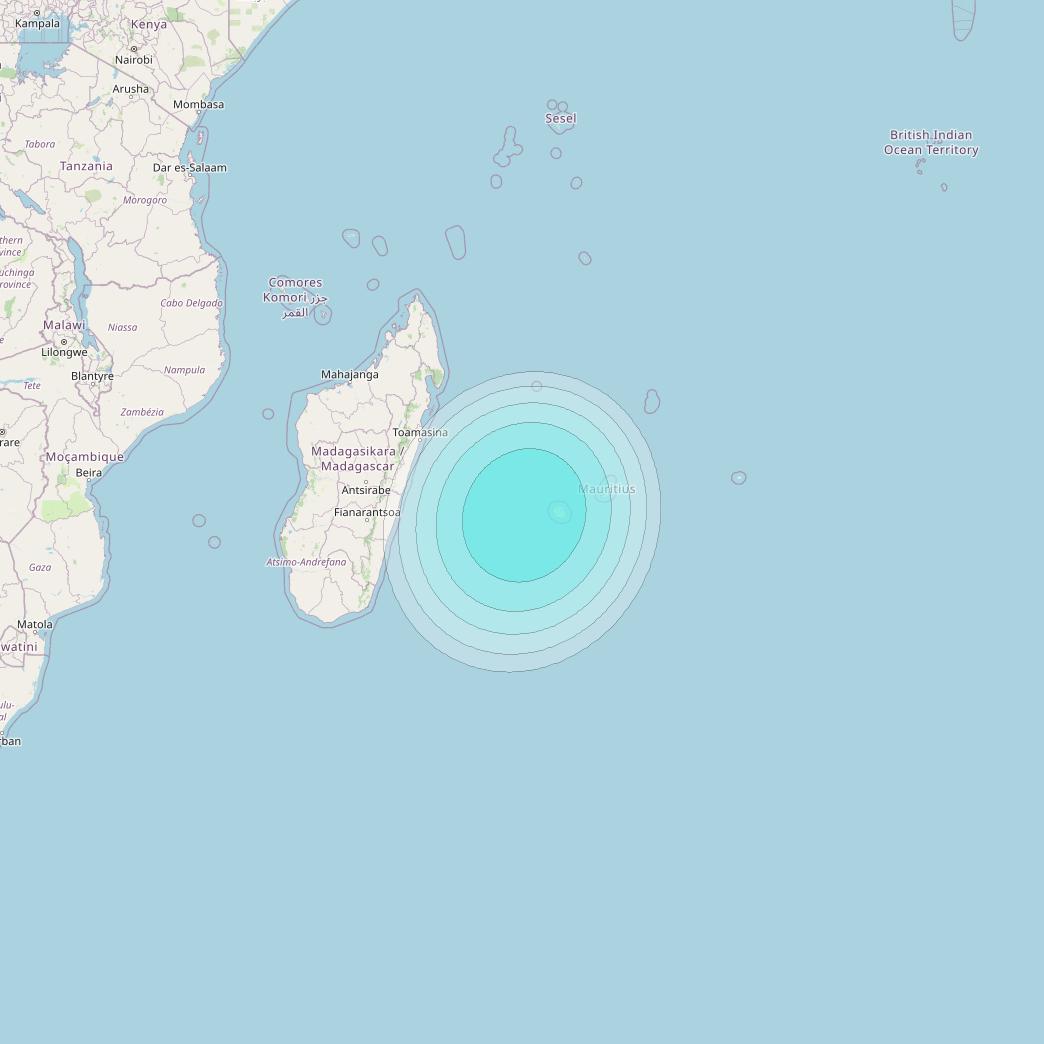 Inmarsat-4F2 at 64° E downlink L-band S072 User Spot beam coverage map