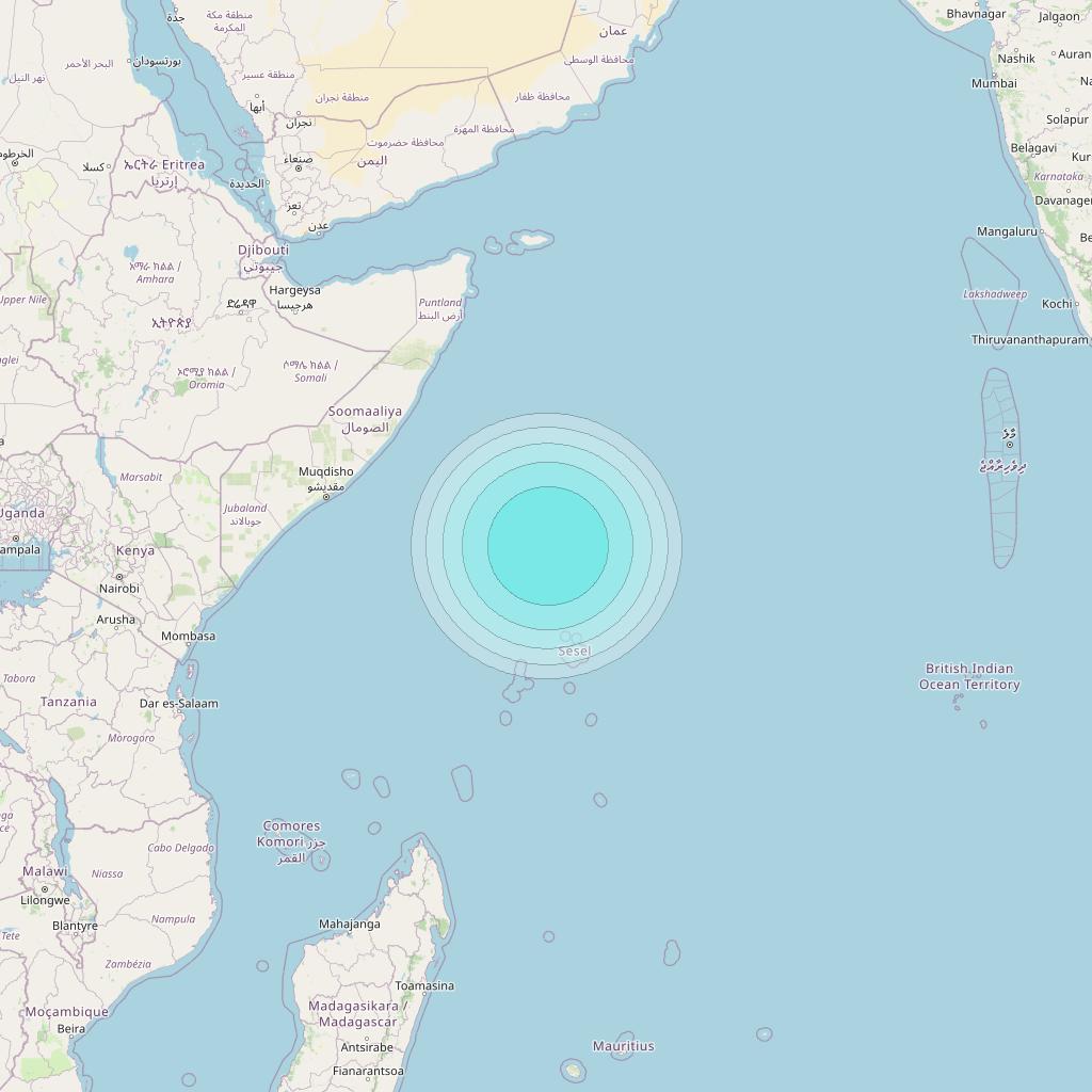 Inmarsat-4F2 at 64° E downlink L-band S075 User Spot beam coverage map