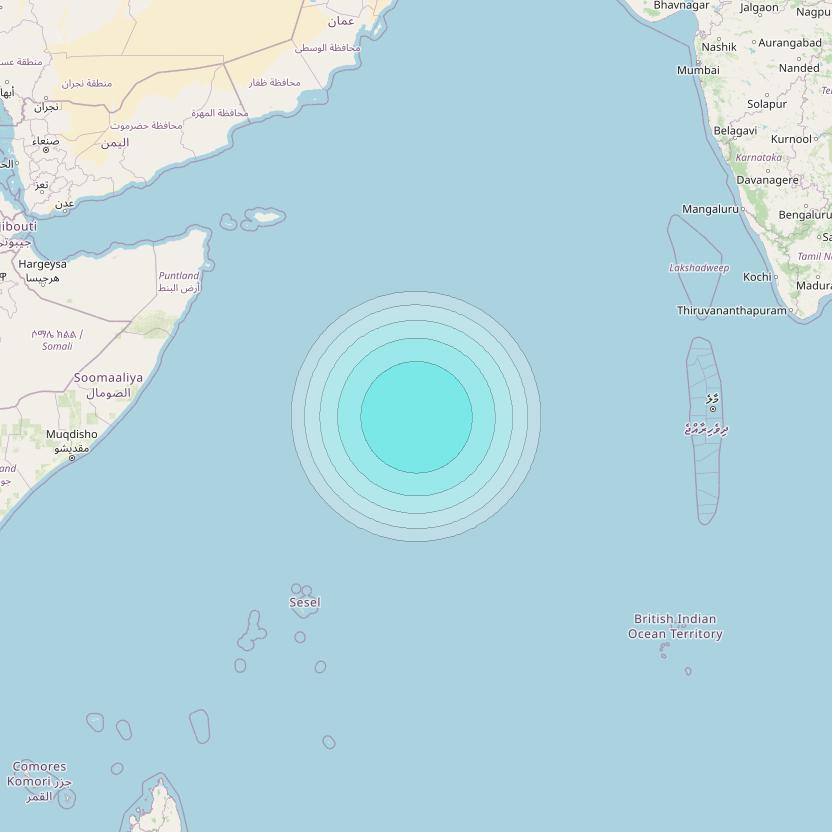 Inmarsat-4F2 at 64° E downlink L-band S090 User Spot beam coverage map