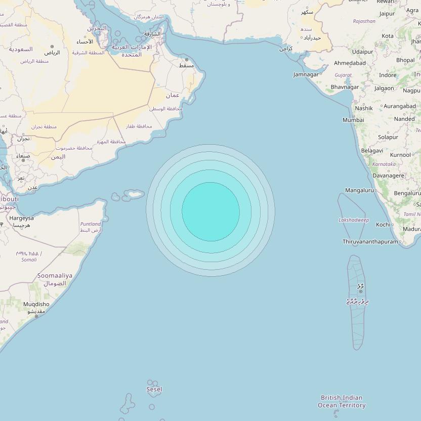 Inmarsat-4F2 at 64° E downlink L-band S091 User Spot beam coverage map