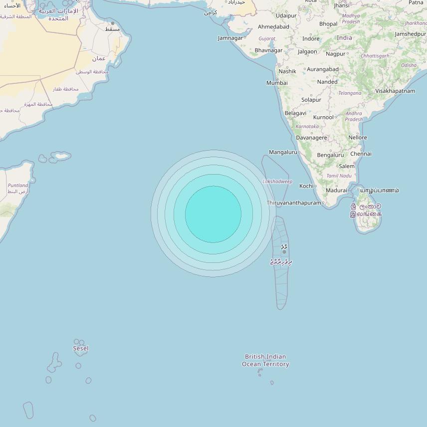 Inmarsat-4F2 at 64° E downlink L-band S105 User Spot beam coverage map