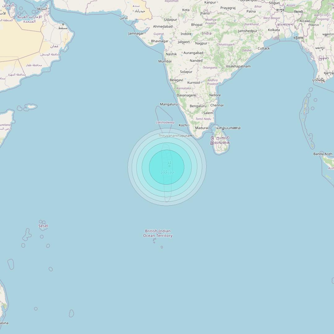 Inmarsat-4F2 at 64° E downlink L-band S119 User Spot beam coverage map