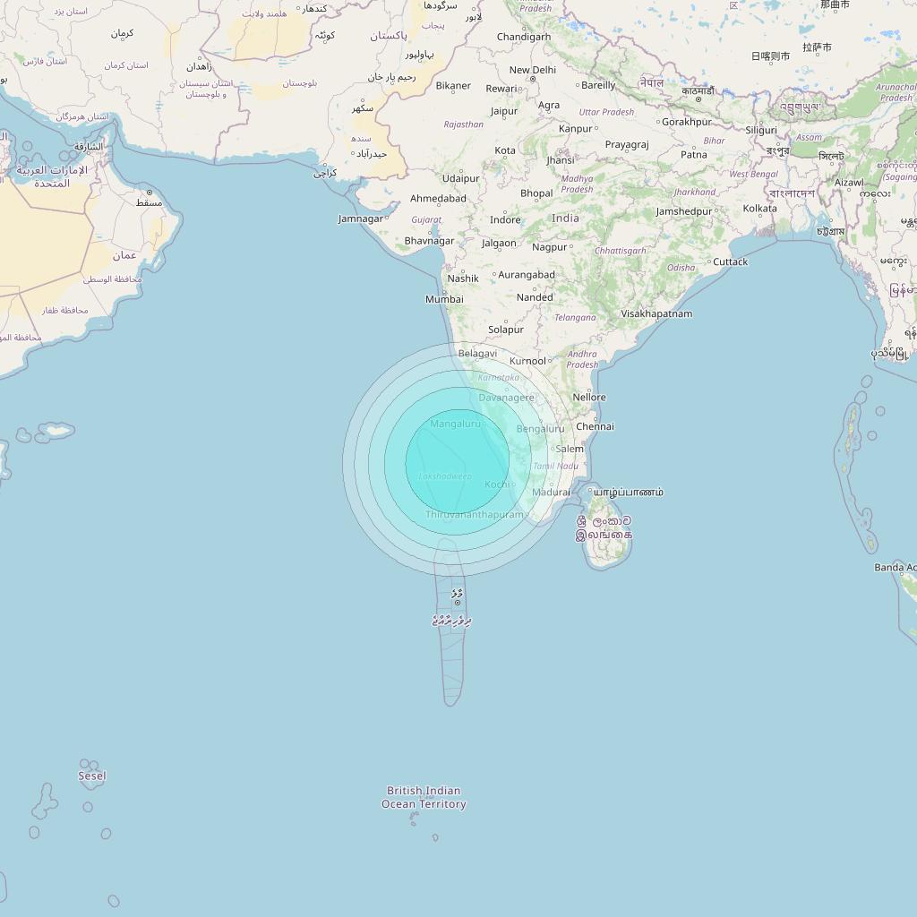 Inmarsat-4F2 at 64° E downlink L-band S120 User Spot beam coverage map