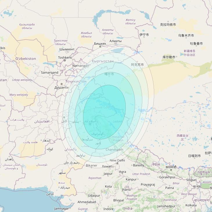 Inmarsat-4F2 at 64° E downlink L-band S123 User Spot beam coverage map