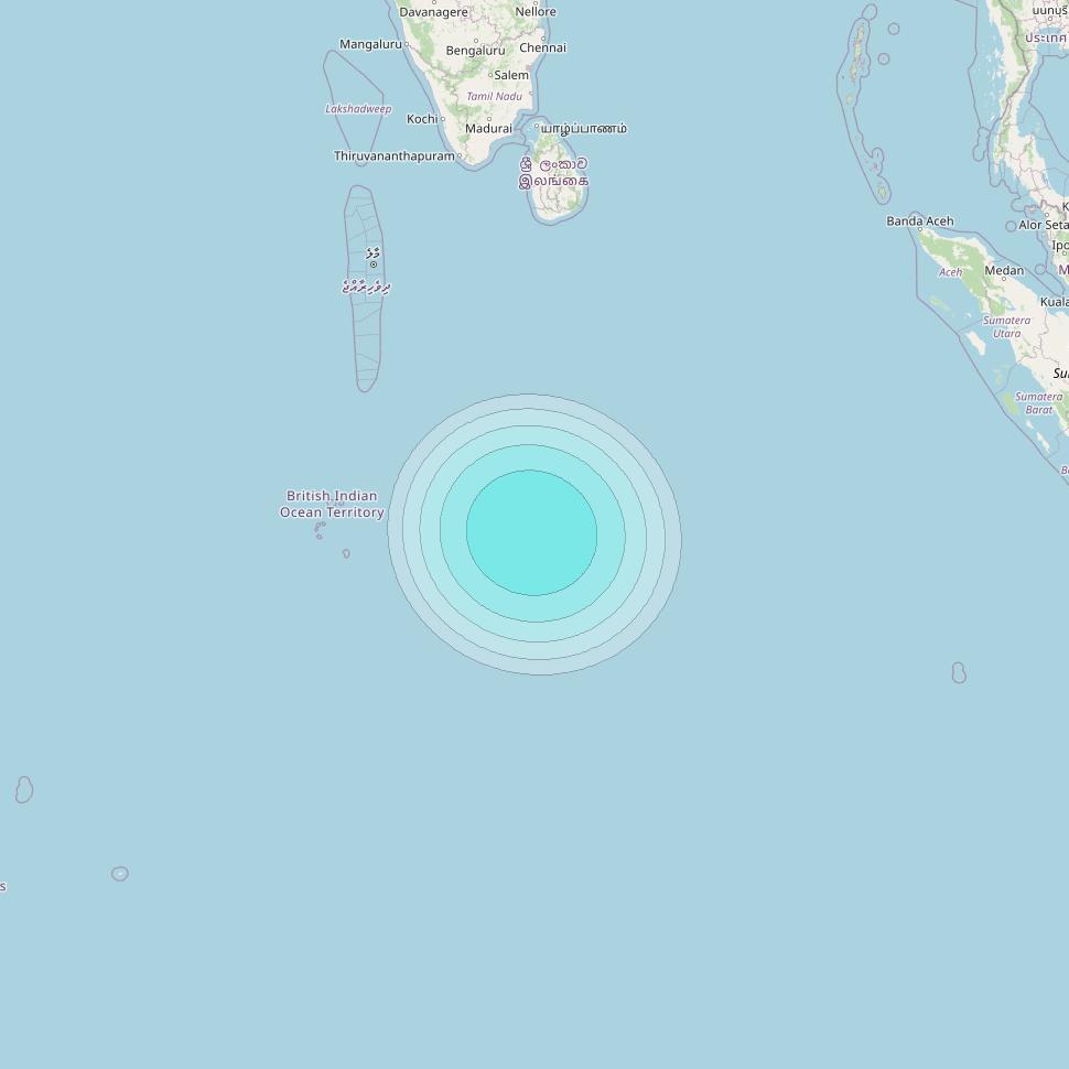 Inmarsat-4F2 at 64° E downlink L-band S131 User Spot beam coverage map