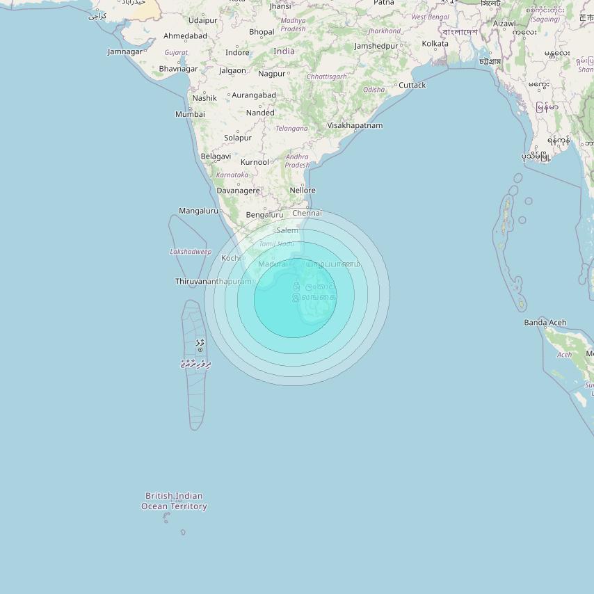 Inmarsat-4F2 at 64° E downlink L-band S133 User Spot beam coverage map