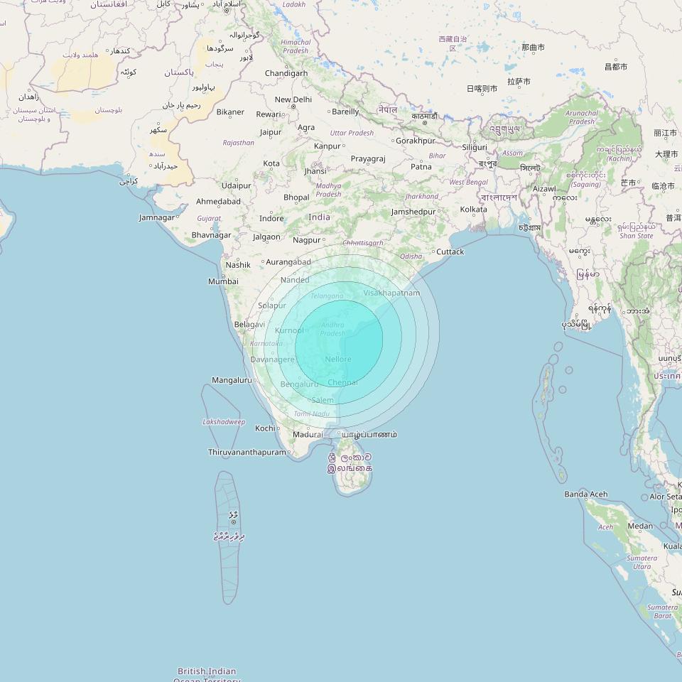 Inmarsat-4F2 at 64° E downlink L-band S134 User Spot beam coverage map