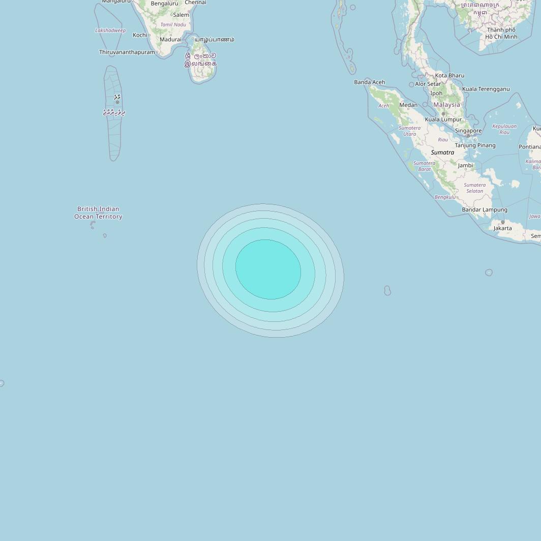 Inmarsat-4F2 at 64° E downlink L-band S145 User Spot beam coverage map