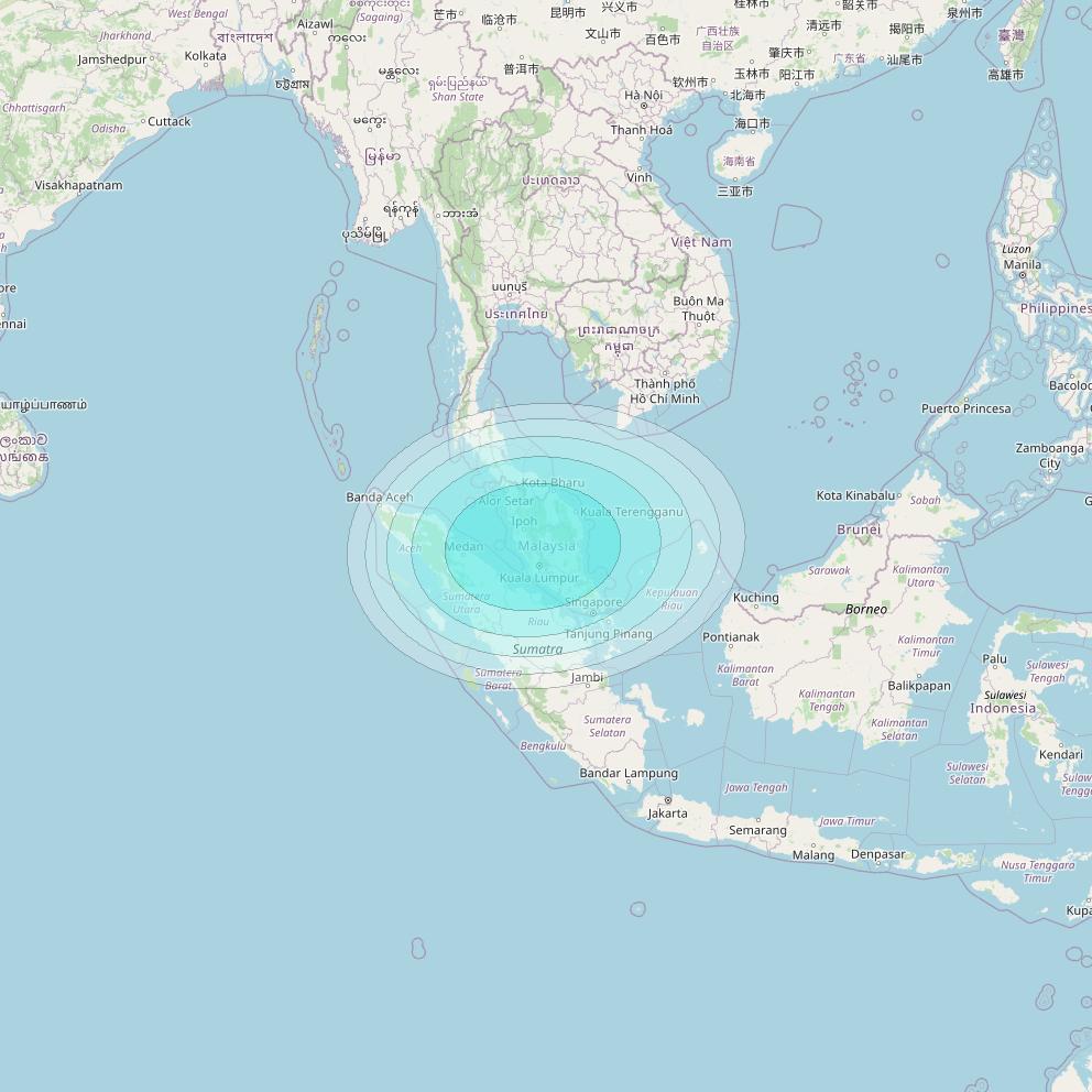 Inmarsat-4F2 at 64° E downlink L-band S173 User Spot beam coverage map