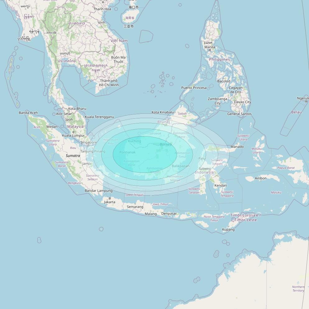 Inmarsat-4F2 at 64° E downlink L-band S183 User Spot beam coverage map