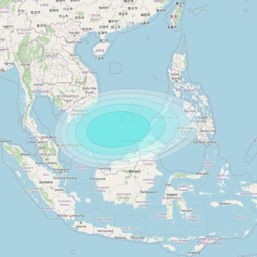 Inmarsat-4F2 at 64° E downlink L-band S184 User Spot beam coverage map
