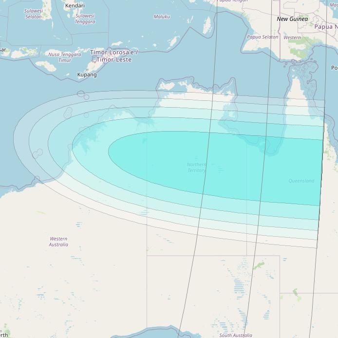 Inmarsat-4F2 at 64° E downlink L-band S188 User Spot beam coverage map