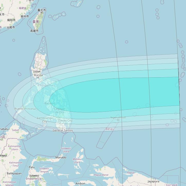 Inmarsat-4F2 at 64° E downlink L-band S192 User Spot beam coverage map