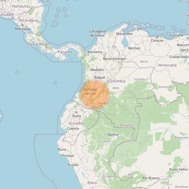 Eutelsat 65 West A at 65° W downlink Ka-band S17 User Spot beam coverage map