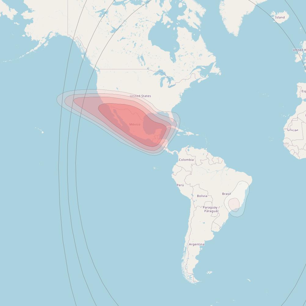 Star One C2 at 65° W downlink Ku-band Mexico beam coverage map