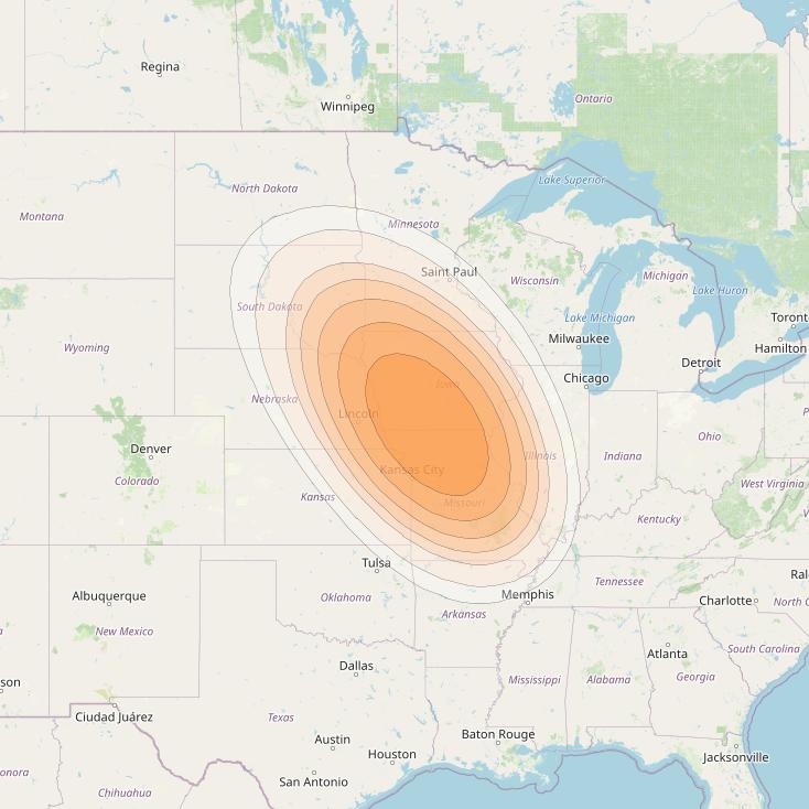 SES 17 at 67° W downlink Ka-band NC06 Spot beam coverage map