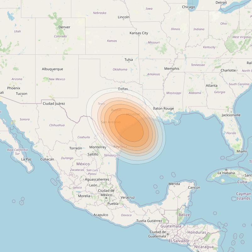 SES 17 at 67° W downlink Ka-band NC21 Spot beam coverage map