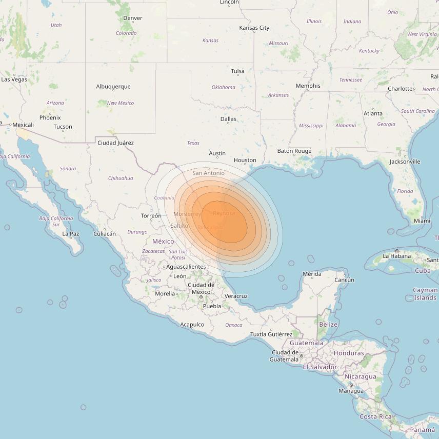 SES 17 at 67° W downlink Ka-band NC26 Spot beam coverage map