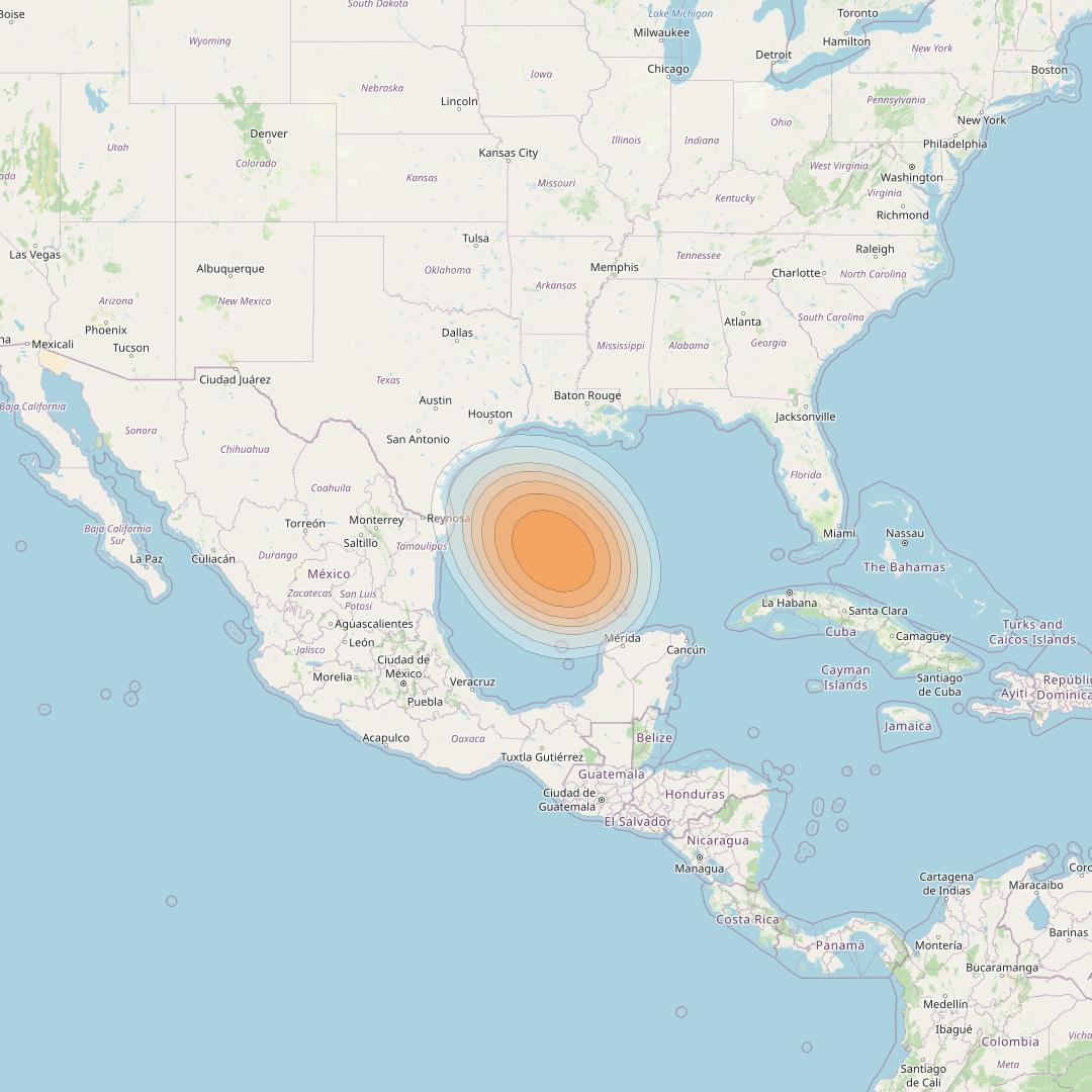 SES 17 at 67° W downlink Ka-band NC27 Spot beam coverage map