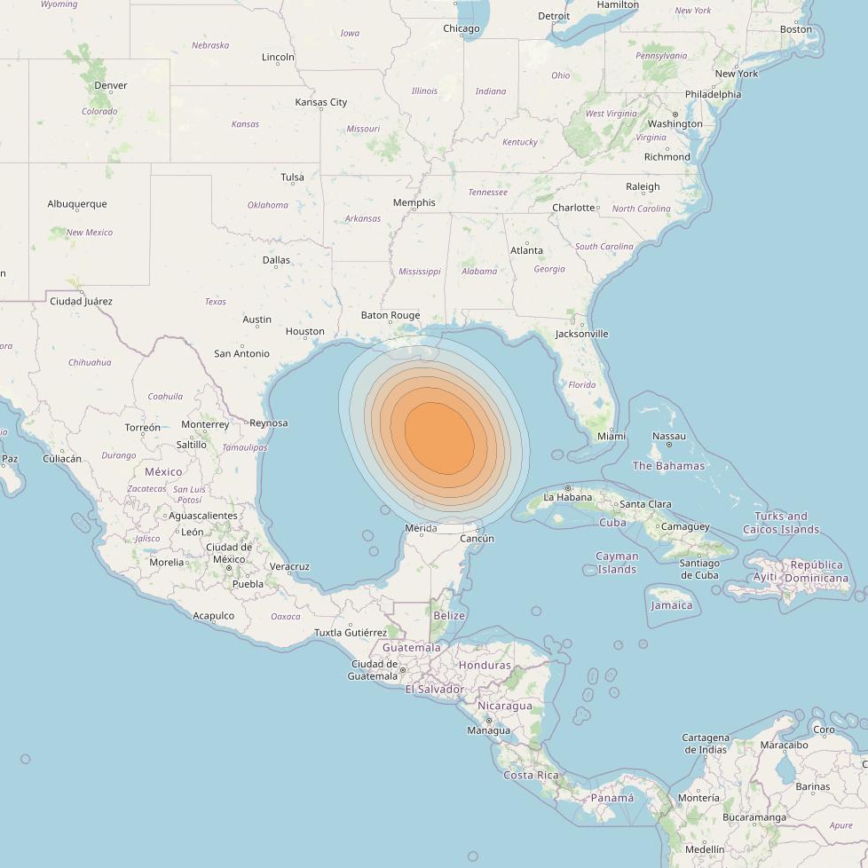 SES 17 at 67° W downlink Ka-band NC28 Spot beam coverage map