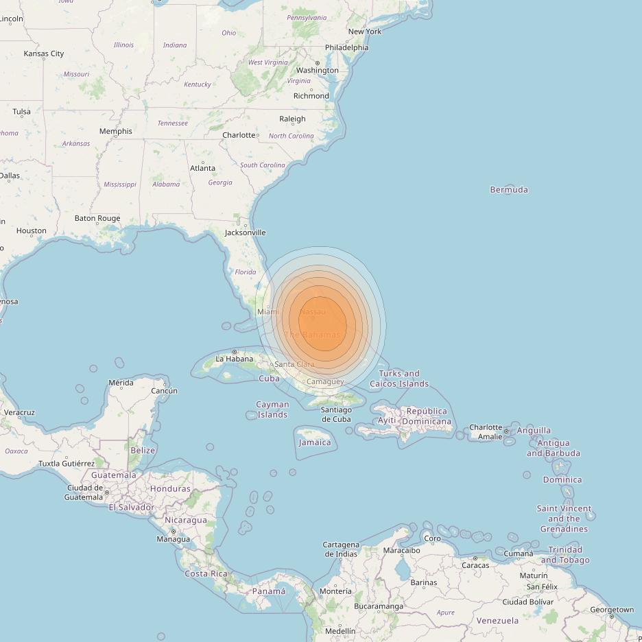 SES 17 at 67° W downlink Ka-band NC31 Spot beam coverage map