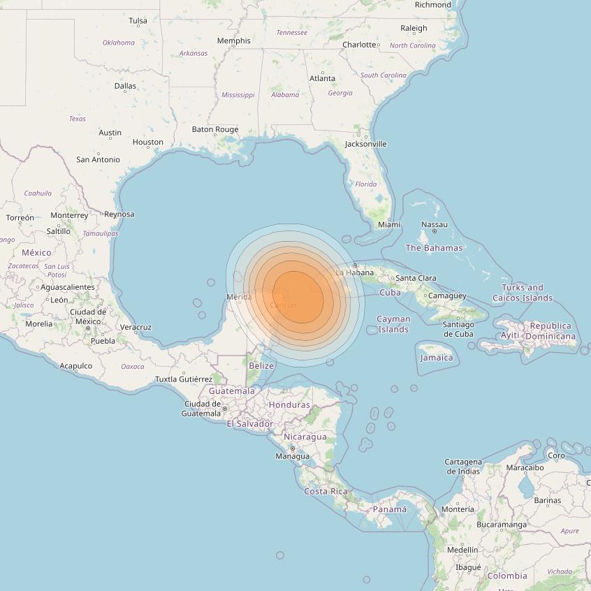 SES 17 at 67° W downlink Ka-band NC35 Spot beam coverage map