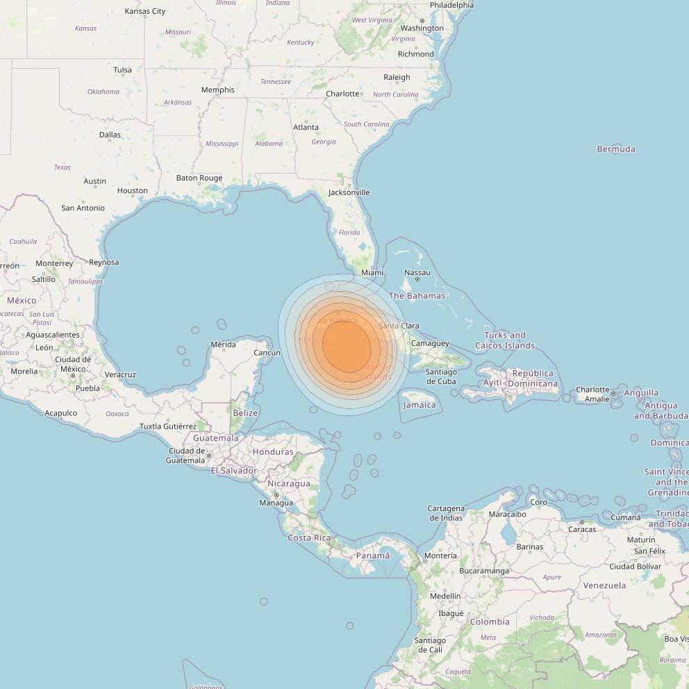 SES 17 at 67° W downlink Ka-band NC36 Spot beam coverage map