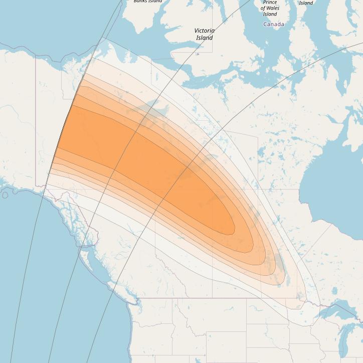 SES 17 at 67° W downlink Ka-band NS01 Spot beam coverage map